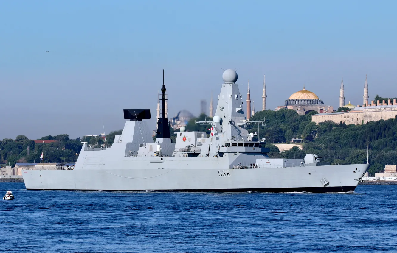 Фото обои эсминец, Босфор, HMS Defender