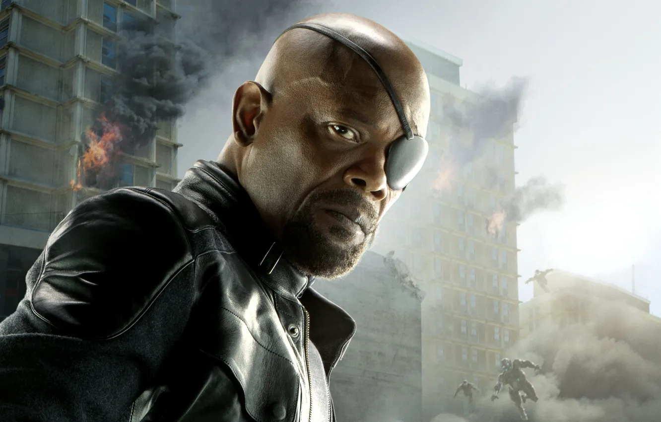 Фото обои комикс, Nick Fury, Samuel L. Jackson, Avengers: Age of Ultron, Мстители: Эра Альтрона, Сэмюэл Л. …