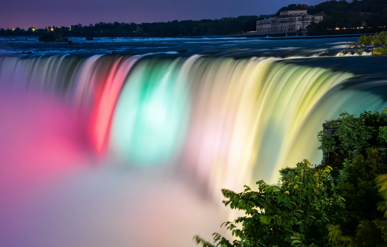 Фото обои водопад, Ниагара, Канада, Niagara Falls Colors