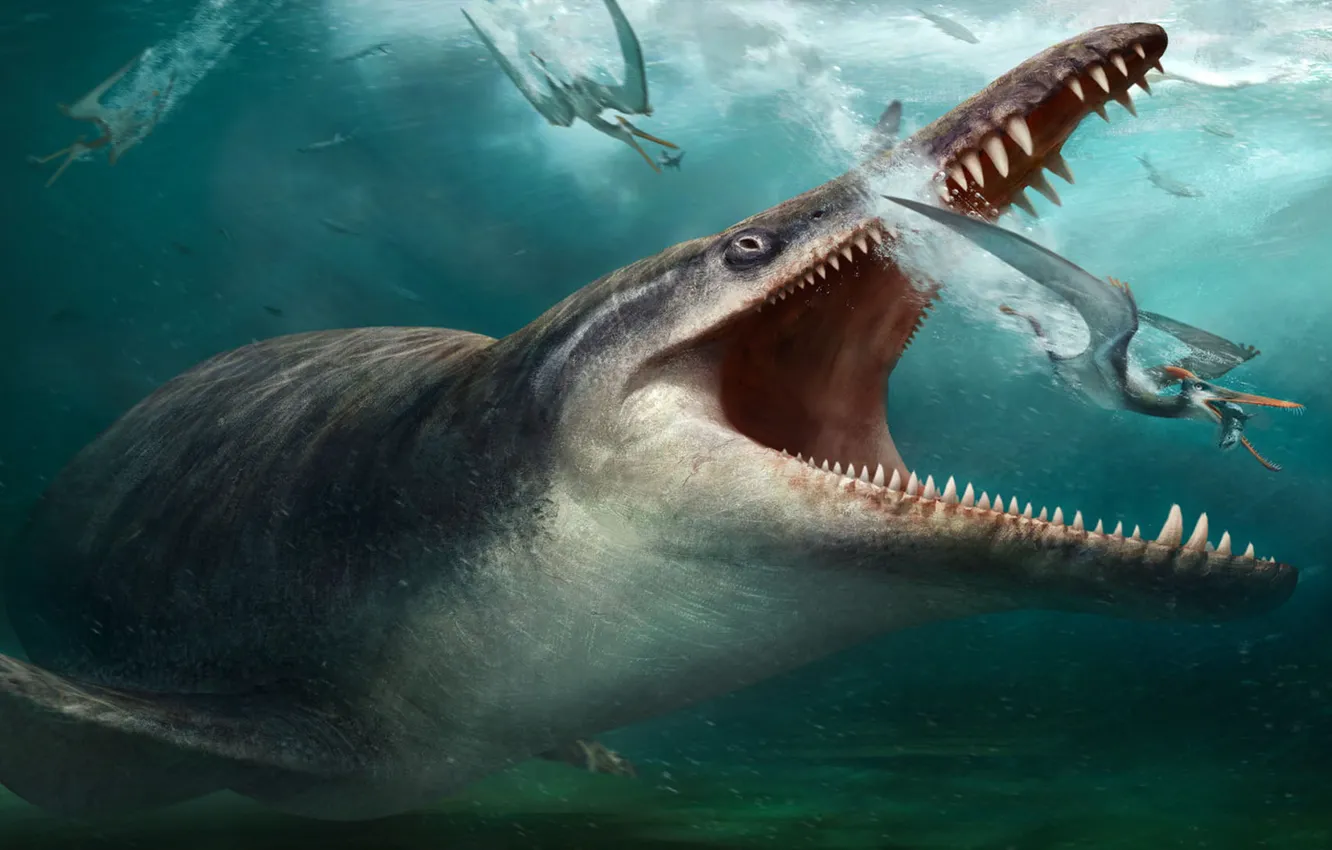 Фото обои Kronosaurus, RJ PalmerPRO Freelance Concept, гигантский плиозавр раннемеловой эпохи, Кронозавр