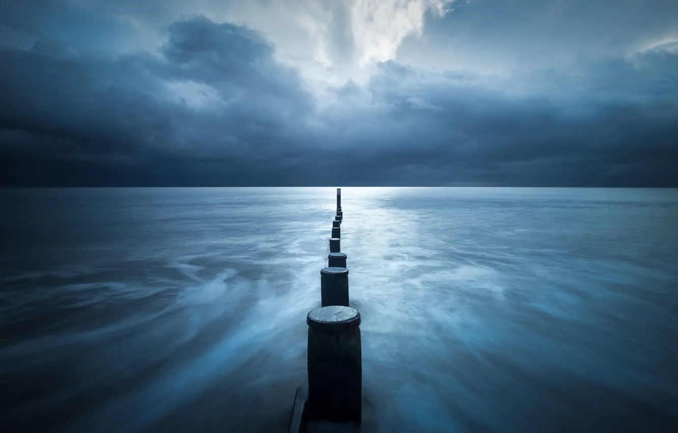 Фото обои storm, sea, seascape, cloudy, pillars