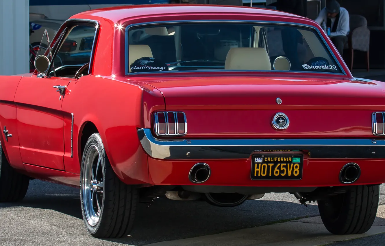 Фото обои Ретро, классика, 1965, Mustang V8