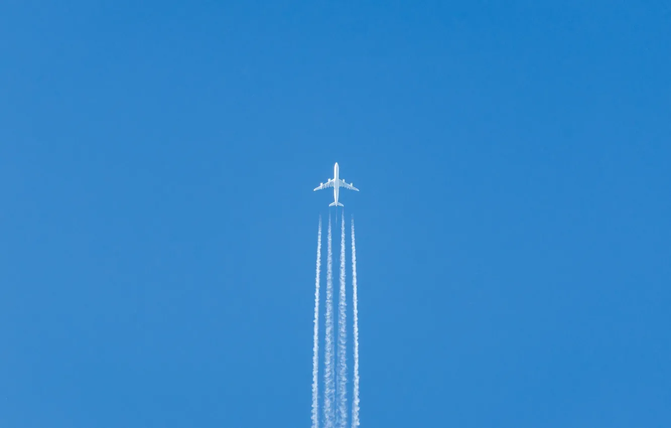 Фото обои небо, минимализм, самолёт