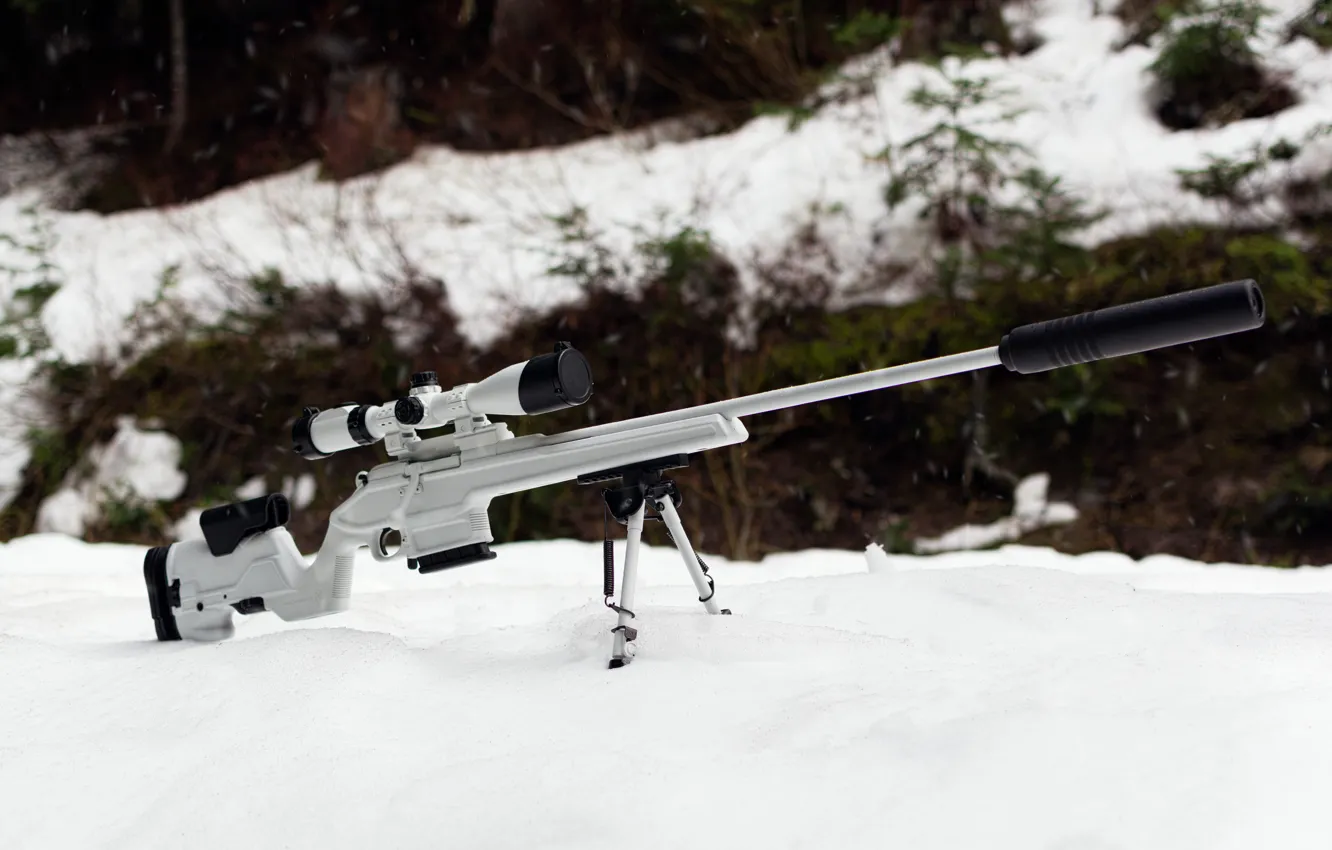 Фото обои зима, белый, снег, оружие, оптика, винтовка, снайперская, Мосина