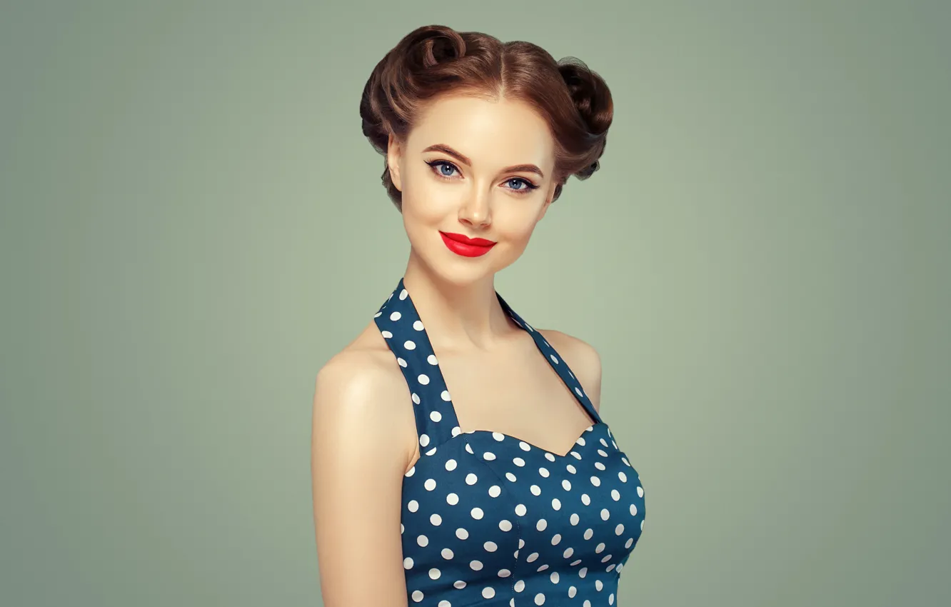 Фото обои девушка, лицо, улыбка, модель, макияж, прическа, Ryabusjkina Irina