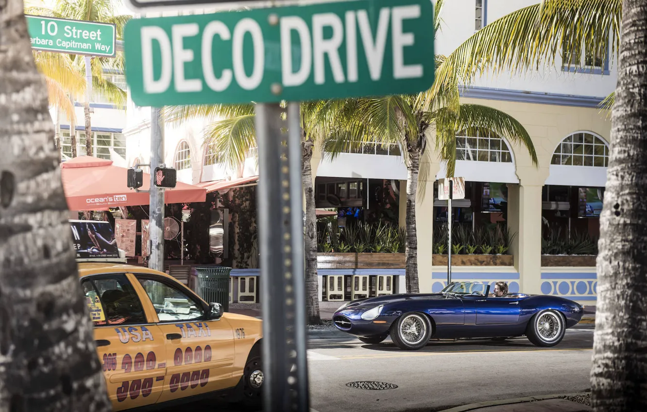 Фото обои машина, улица, Jaguar, Майами, Eagle, sportcar, Miami, street