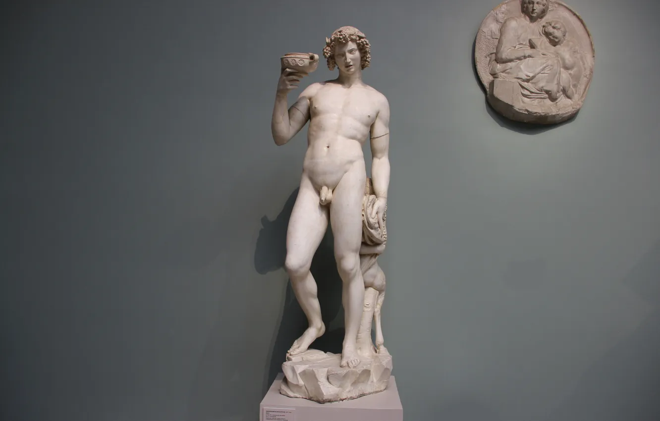 Фото обои Микеланджело, Michelangelo, Копия, Микеланджело Буонарроти, Обнажен, Юноша, Michelangelo Buonarroti, Слепок