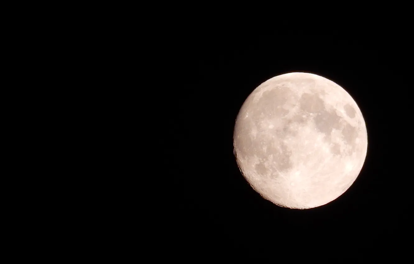 Фото обои пустота, луна, черное, кратеры