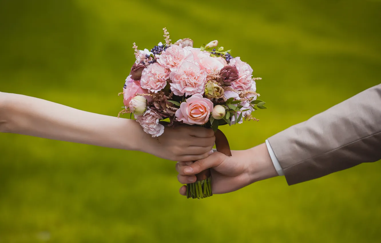 Фото обои любовь, цветы, романтика, розы, букет, love, flowers, Свадьба
