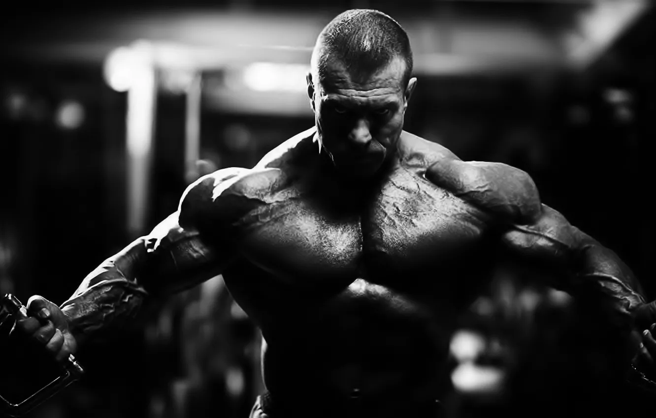 Фото обои muscles, sports, athlete, bodybuilding, dumbbells