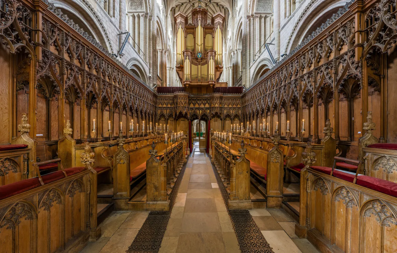Фото обои Великобритания, Interior, Norfolk, Норфолк, Norwich, Diliff, St John the Baptist Cathedral, Norwich Cathedral