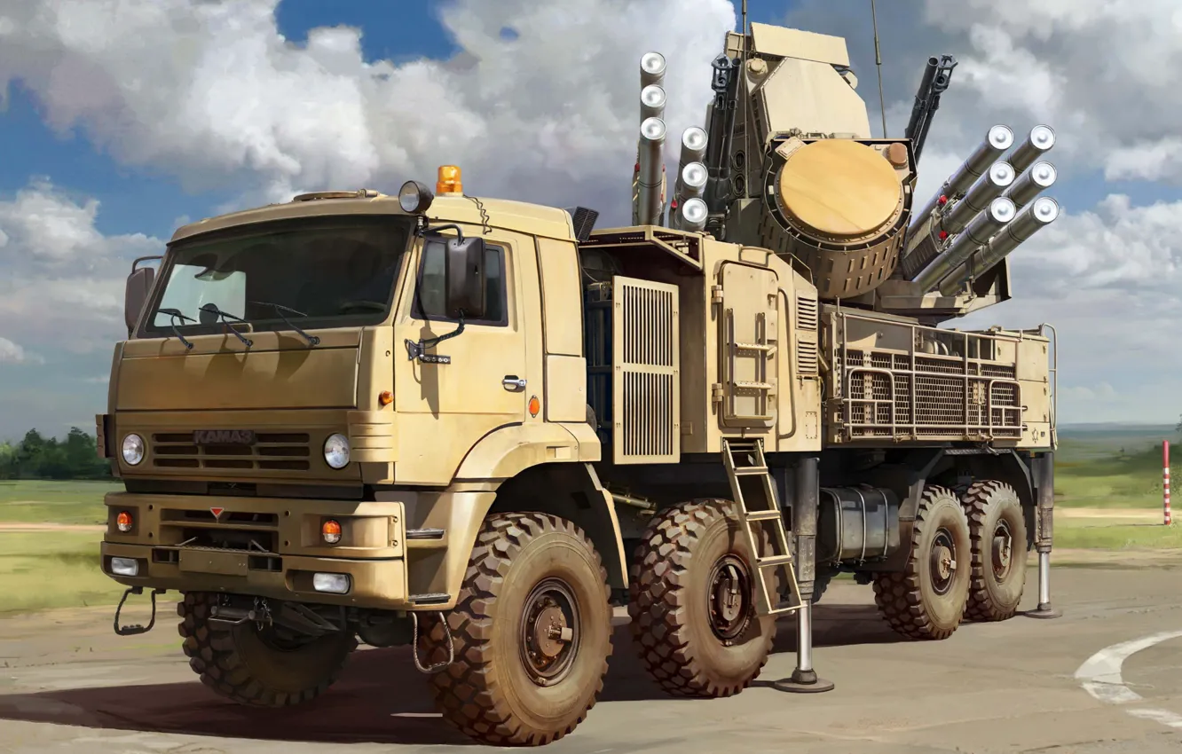 Фото обои россия, Камаз, панцирь, вс россии, ПВО, ЗРПК, Панцирь-С2, Pantsir-S2 Russian Missile System