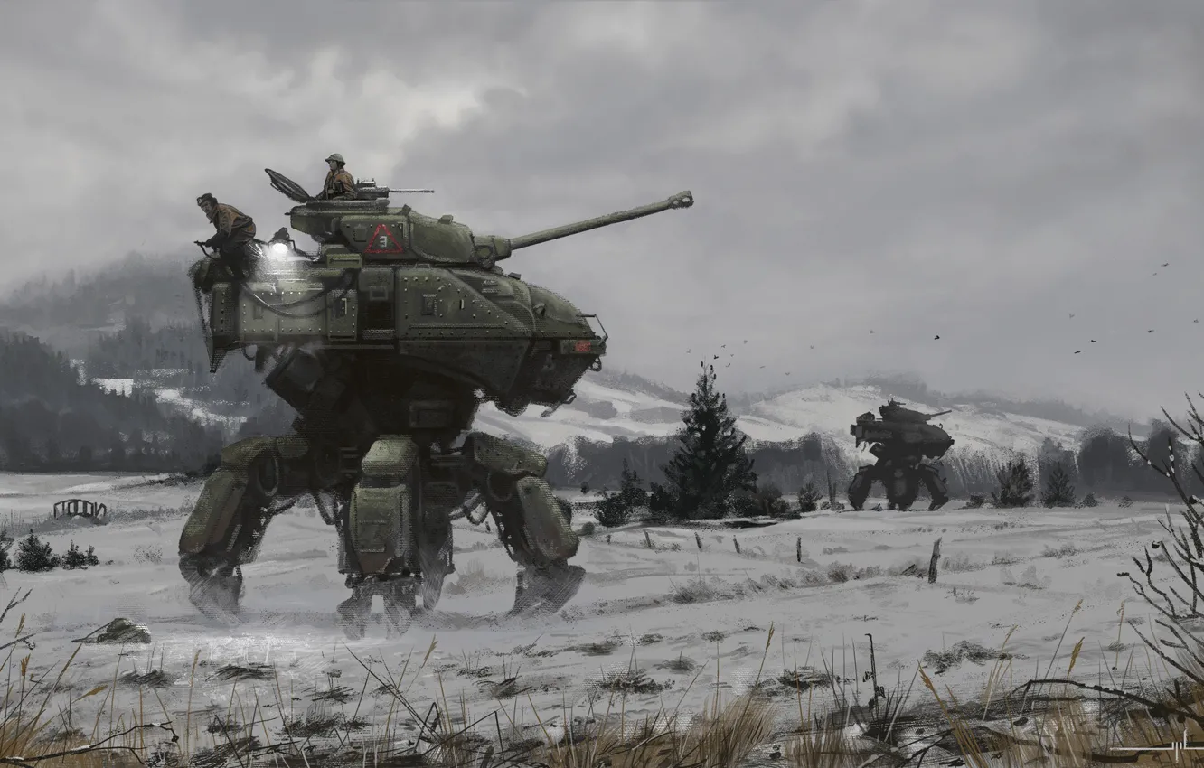 Фото обои оружие, транспорт, English Walking Tanks
