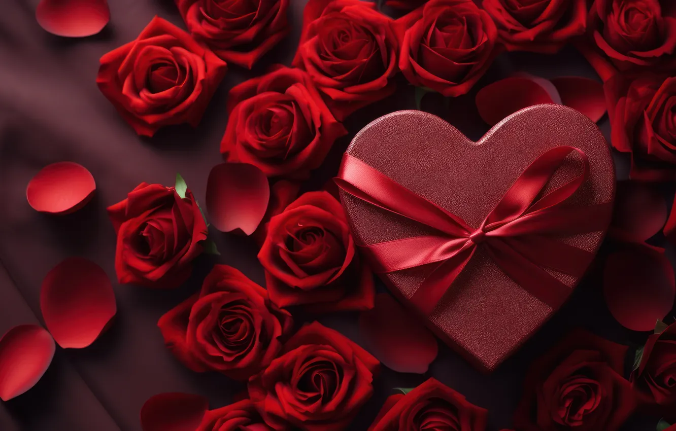 Фото обои любовь, цветы, подарок, романтика, сердце, розы, love, happy
