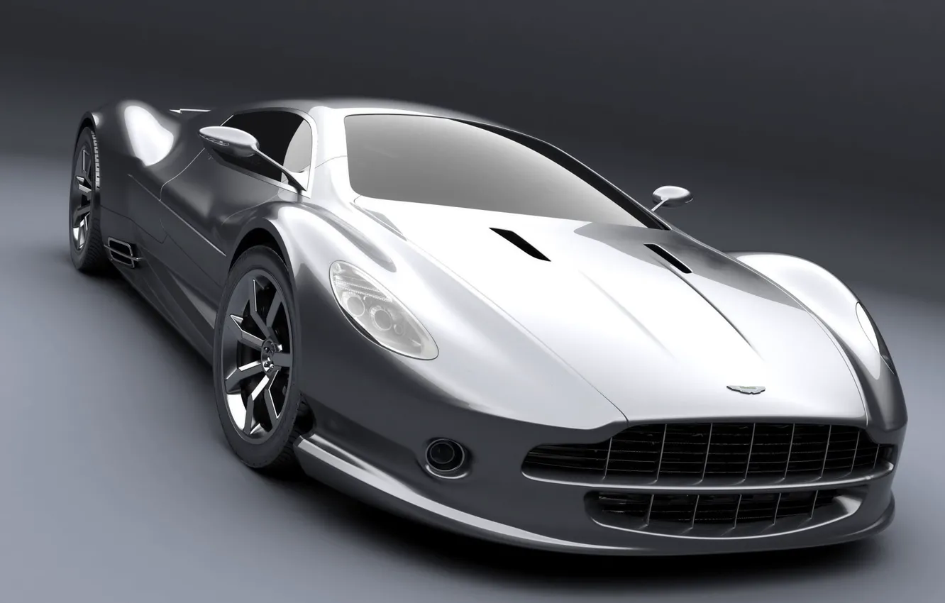 Фото обои Aston Martin, серебро, концепт