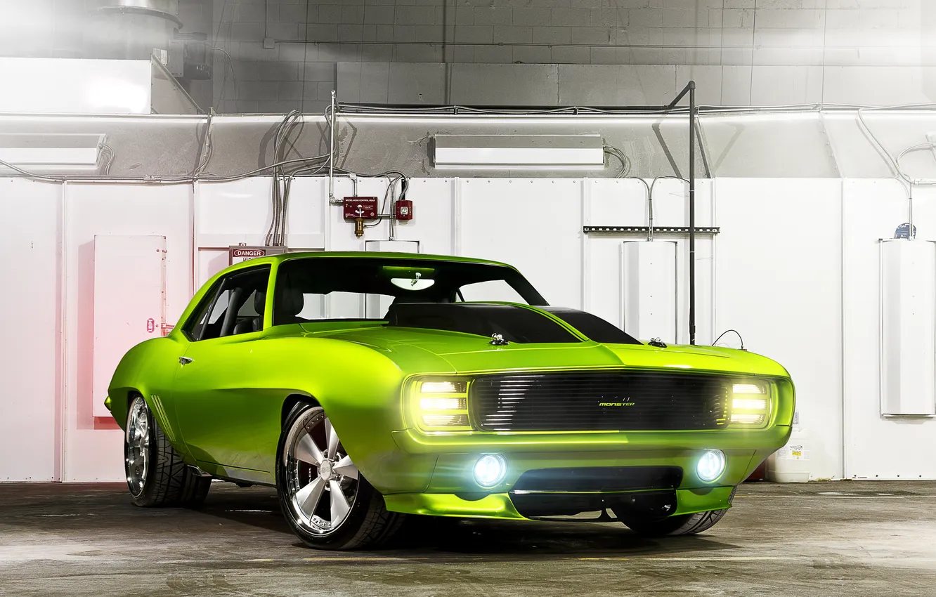 Фото обои машина, зеленый, Chevrolet, тачка, Rides Green Monster 31