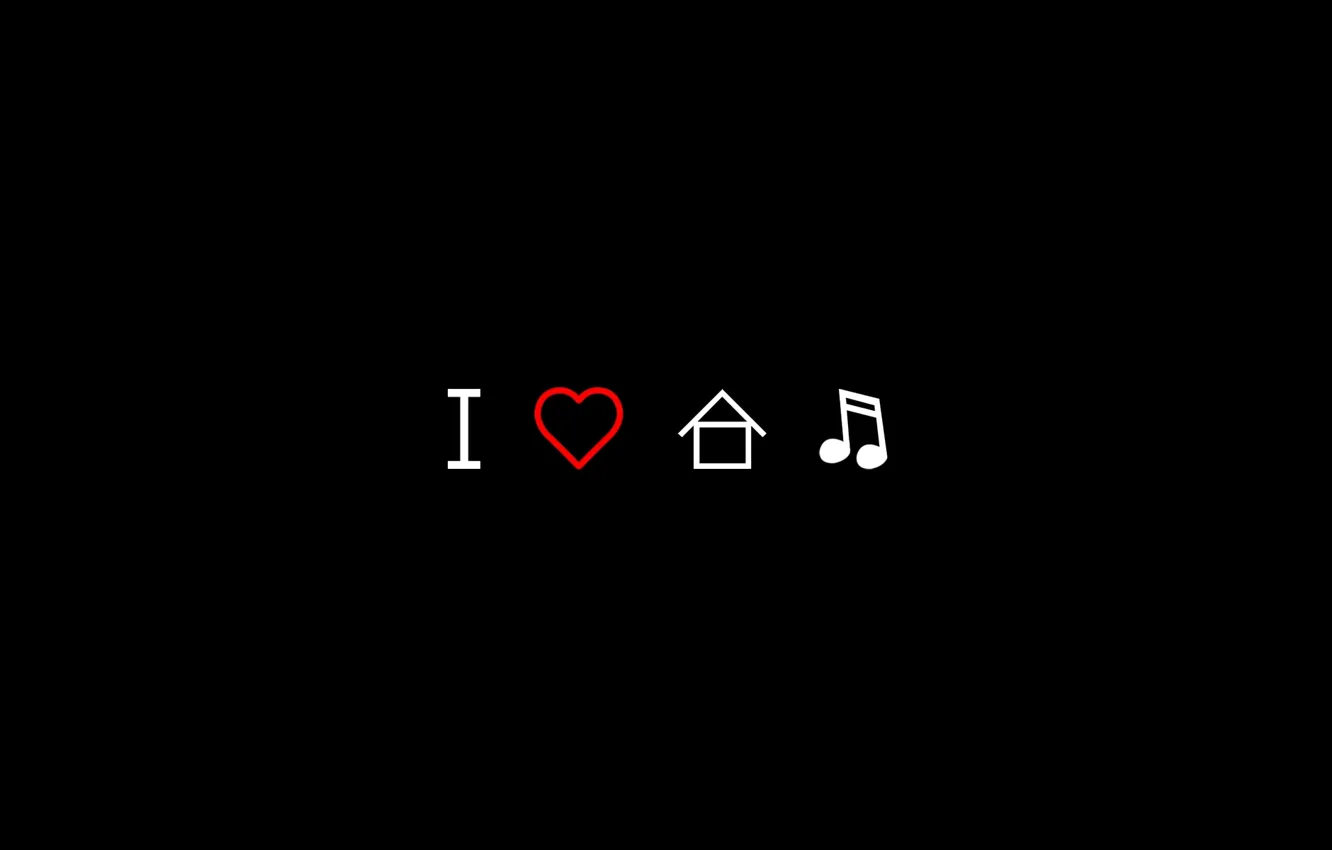 Фото обои дом, музыка, фон, чёрный, сердце, нота, Буква
