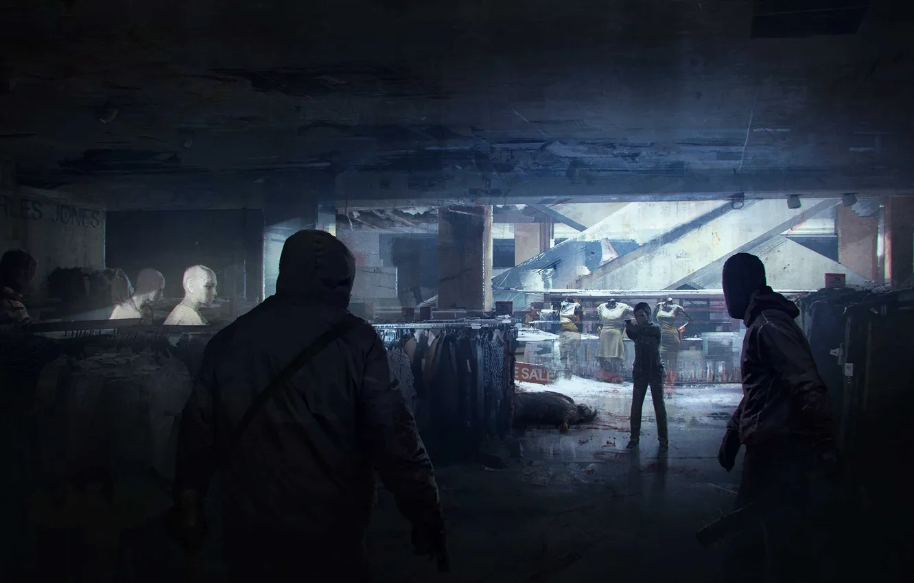 Фото обои здание, бандиты, элли, Одни из нас, The Last Of Us