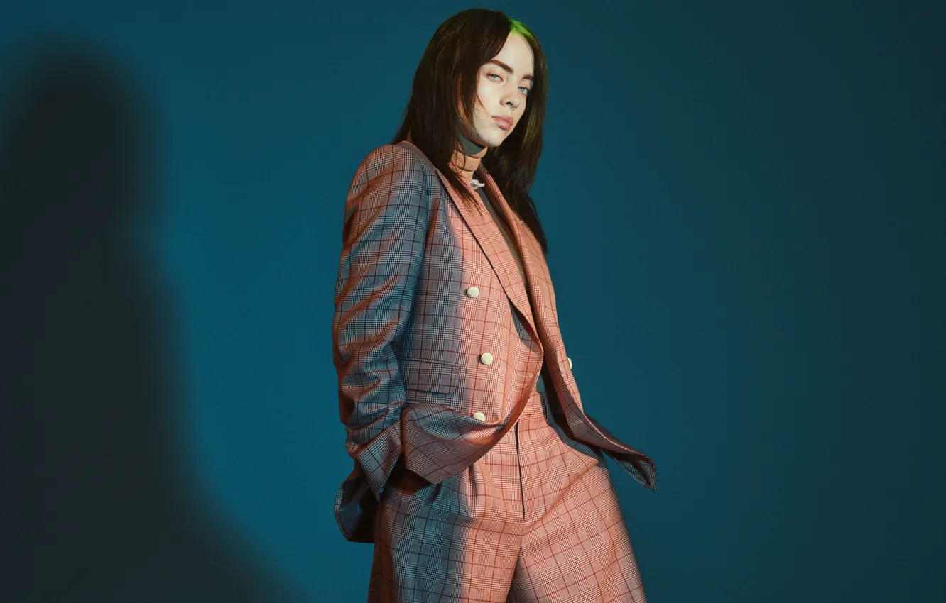 Фото обои костюм, певица, singer, Billie Eilish, Билли Айлиш