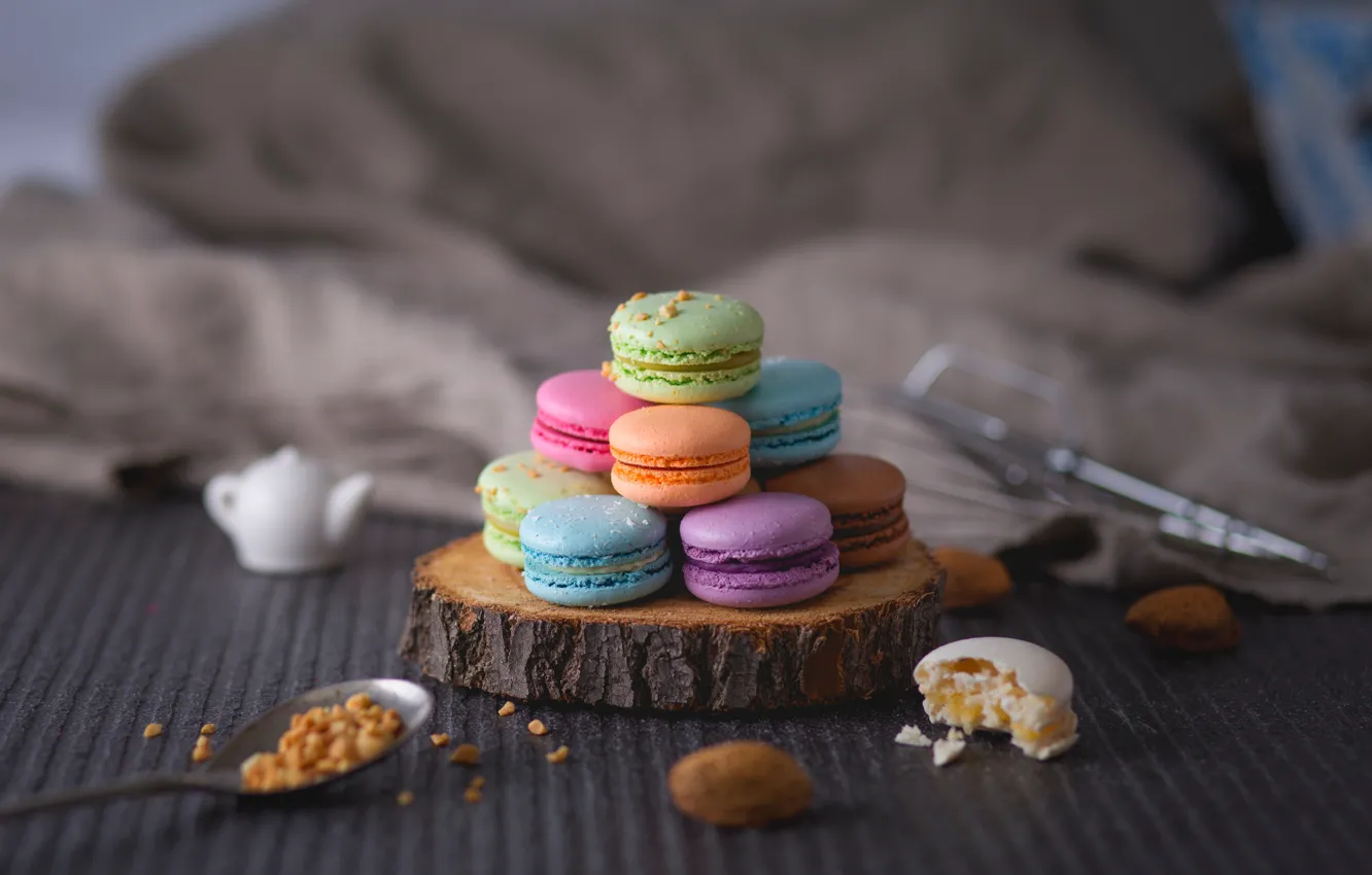 Фото обои печенье, крем, macaron, макаруны, миндальное