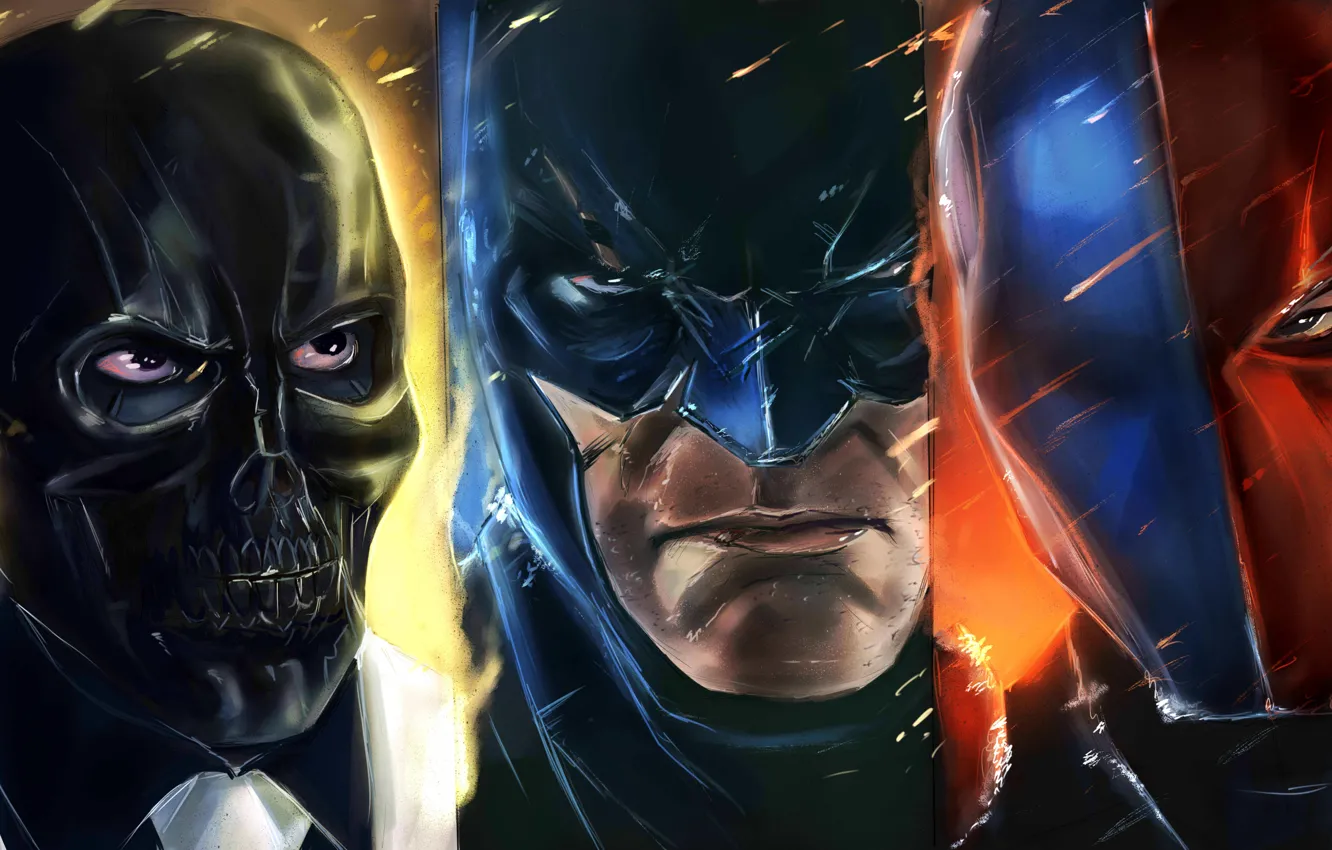Фото обои batman, deathstroke, Batman: Arkham Origins, black mask