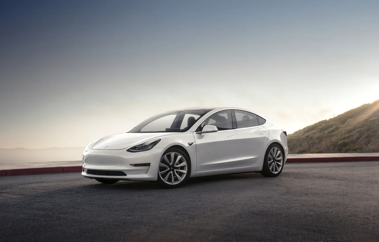 Фото обои Tesla, Model 3, 2017