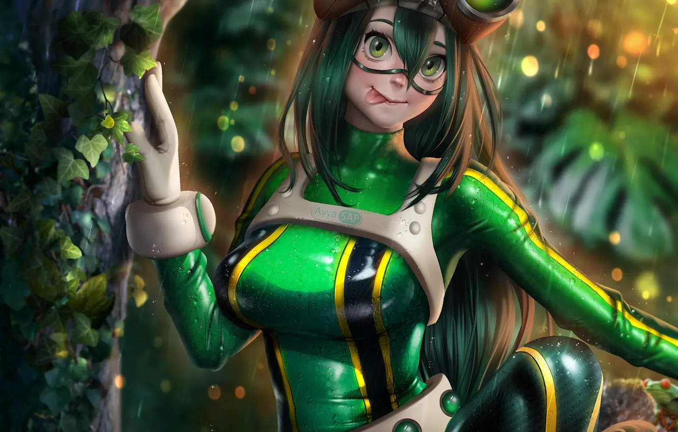 Фото обои девушка, дождь, ayyasap, My Hero Academia, Boku No Hero Academia, Моя Геройская Академия, Тсуя Асуи, …