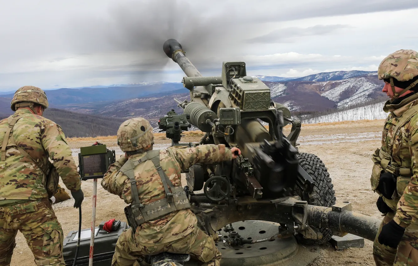 Фото обои армия, орудие, M119 105mm Howitzers