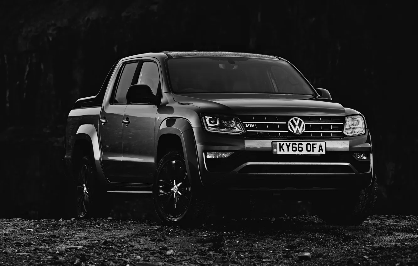 Фото обои Volkswagen, пикап, Amarok, Black Edition, 2019, UK version