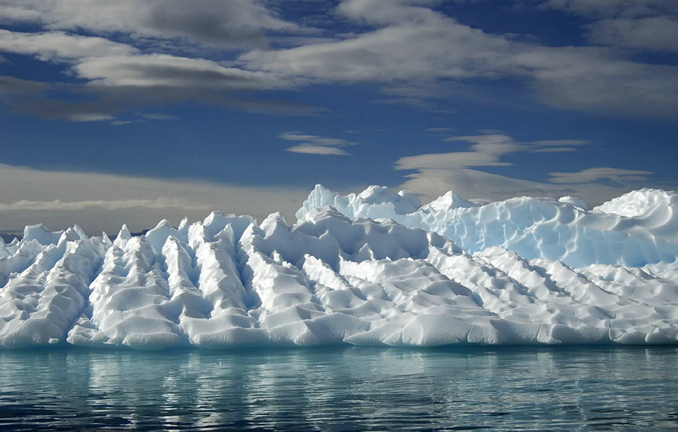 Фото обои зима, море, небо, снег, лёд, мороз, Антарктида
