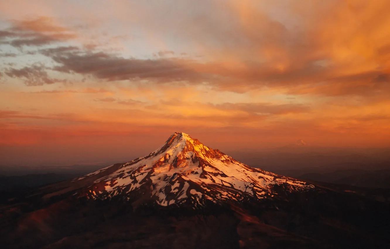Фото обои гора, вулкан, Орегон, вершина, Mount Hood, Маунт-Худ