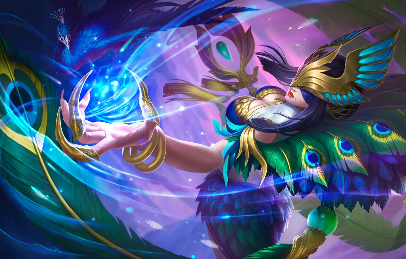 Фото обои магия, игра, game, character, большая грудь, персонаж, League of Legends, фазан