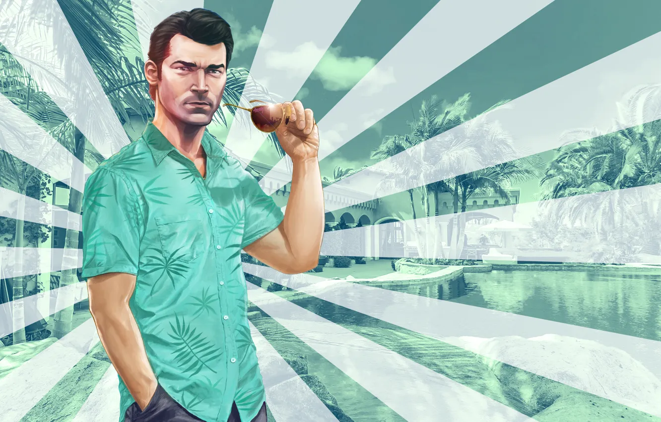 Фото обои постер, gta, vice city, real life, tommy vercetti