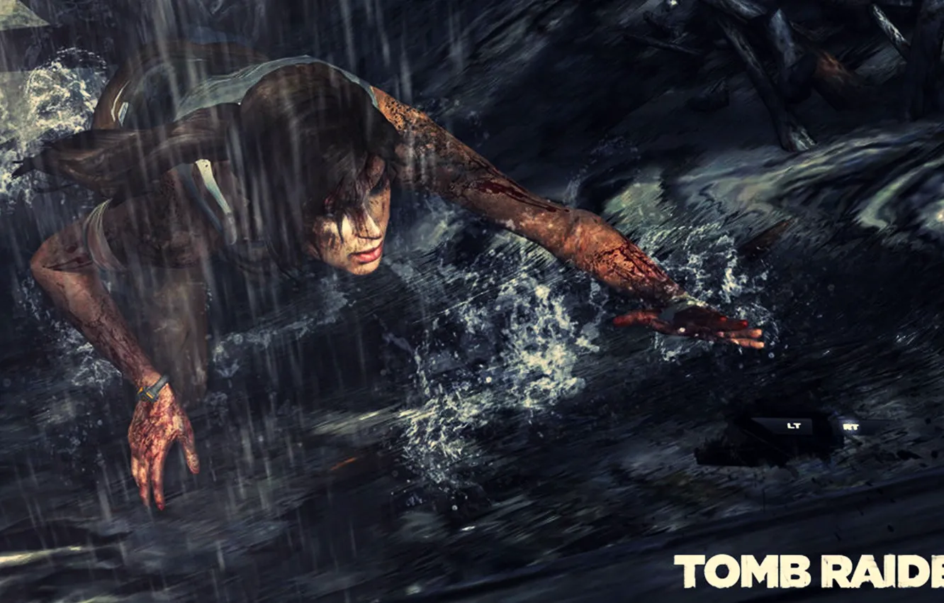 Фото обои вода, девушка, камера, Tomb Raider, lara croft