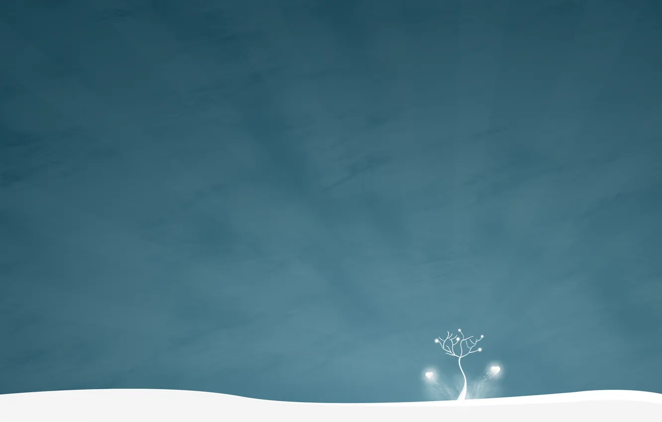 Фото обои зима, снег, стиль, дерево