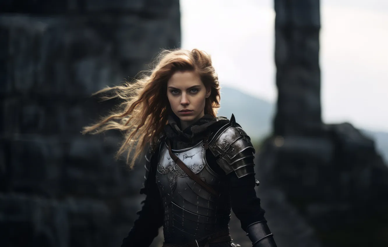Фото обои armor, warrior, female, medieval, portrait, times