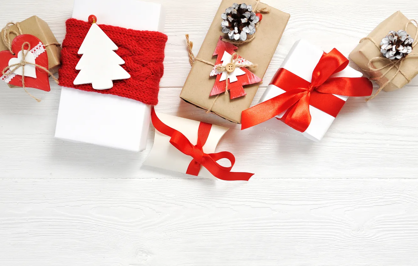 Фото обои украшения, Новый Год, Рождество, подарки, happy, Christmas, wood, New Year