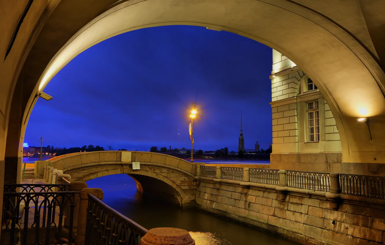 Фото обои Санкт-Петербург, Эрмитаж, Зимняя канавка