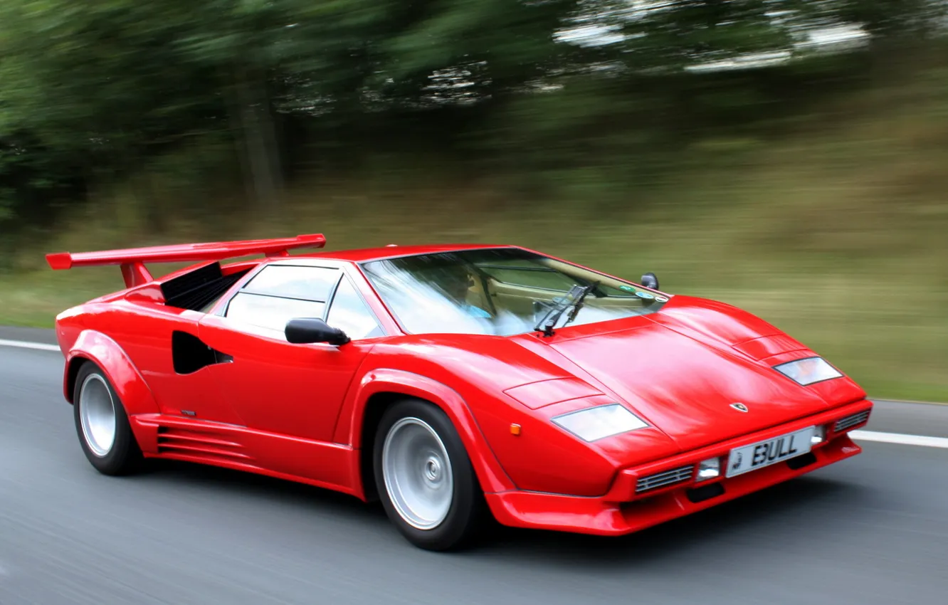 Фото обои авто, красный, Lamborghini, red, speed, Countach, LP5000