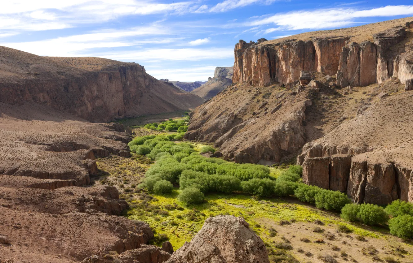 Фото обои Argentina, Аргентина, Santa Cruz, Санта-Крус, Каньон реки Пинтурас, Pinturas River Canyon