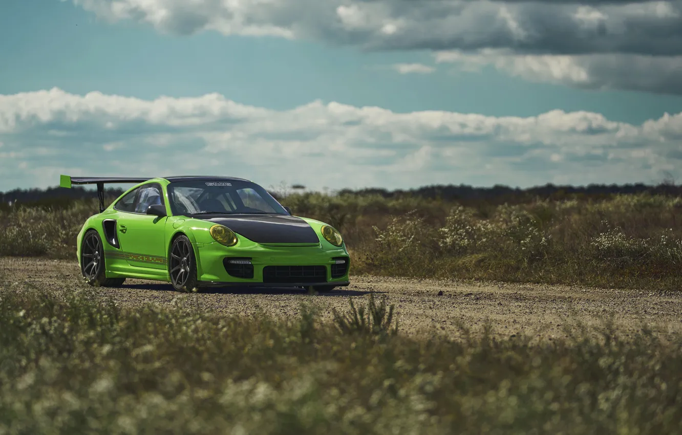 Фото обои Porsche, Green, GT2