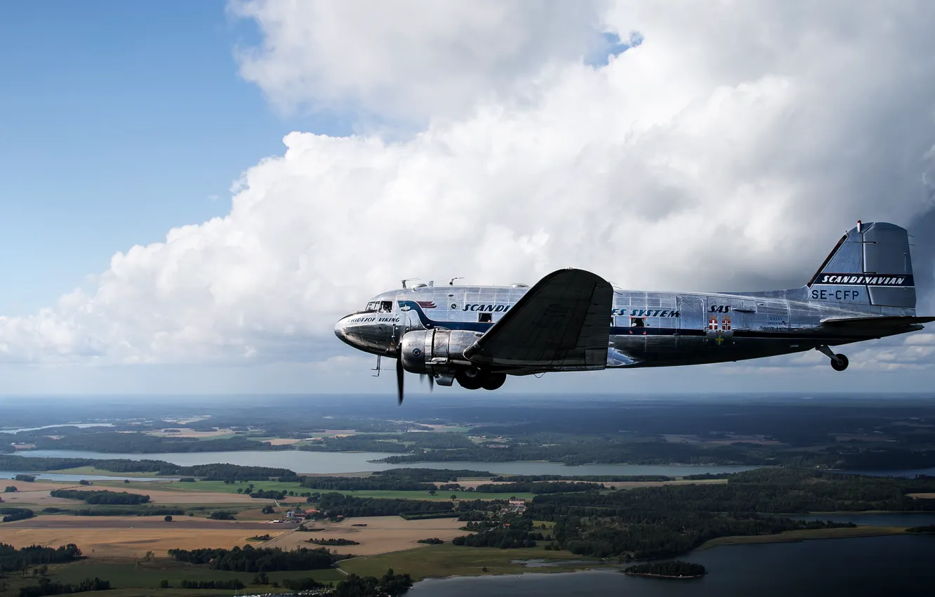 Фото обои Douglas, транспортный самолёт, DC-3