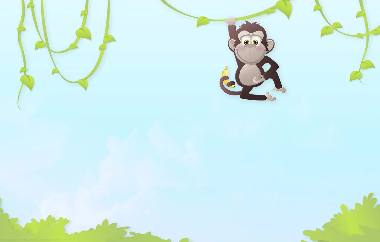Фото обои животные, деревья, настроение, минимализм, джунгли, арт, обезьяна, обезьяны