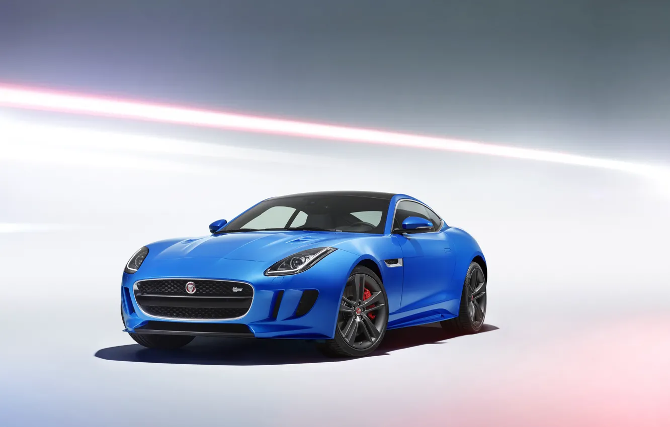 Фото обои Jaguar, Голубой, 2016, Металлик, F-Type British Design Edition