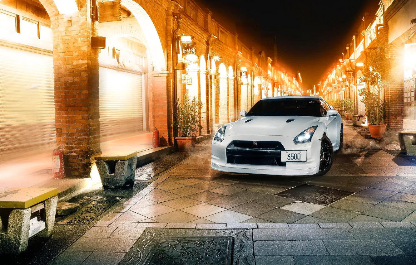 Фото обои GTR, Japan, Nissan, Car, White, R35, Sport, CR Creation