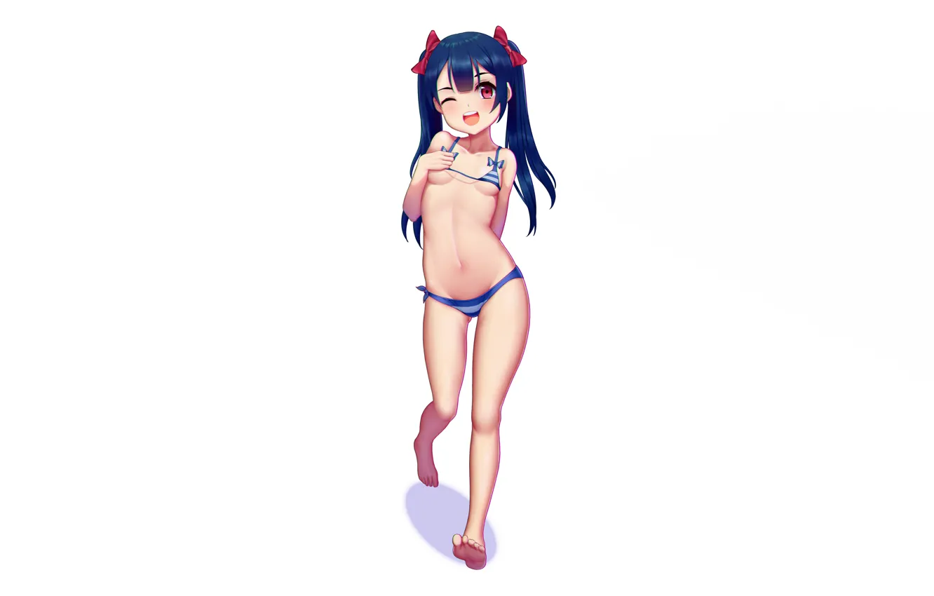 Фото обои girl, sexy, cleavage, long hair, legs, boobs, anime, beautiful