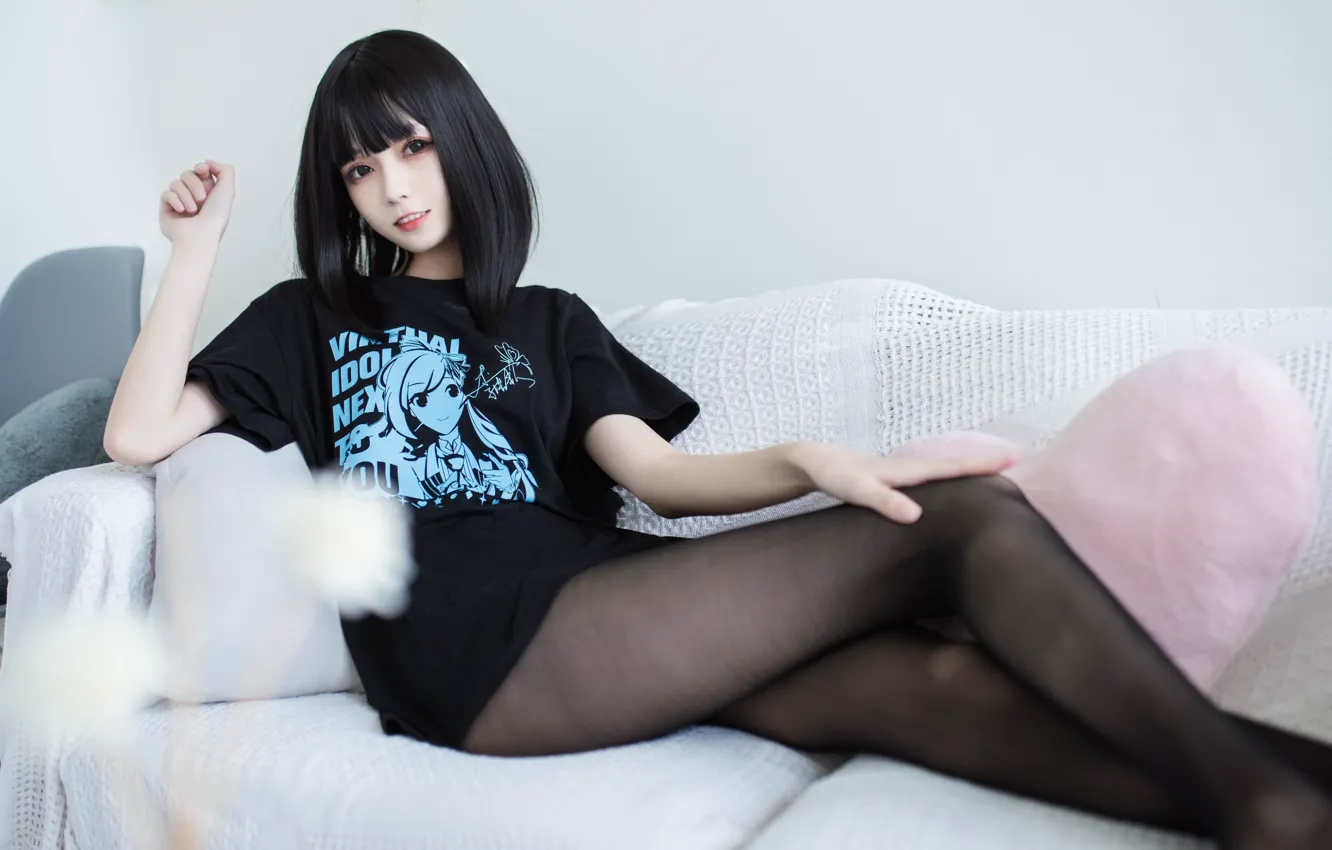 Фото обои поза, брюнетка, азиатка, жест, милашка, asian, cutie, asian girls
