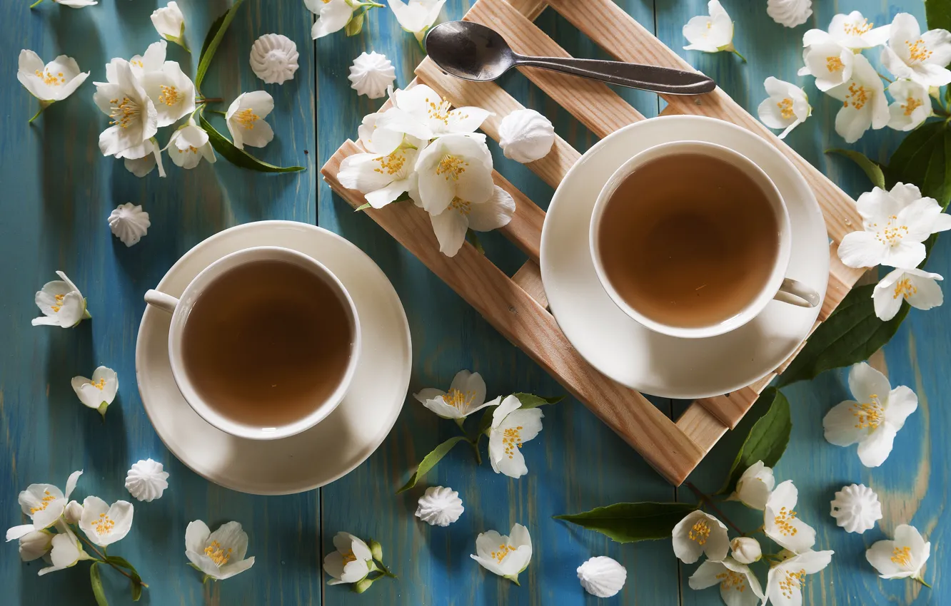Фото обои чай, чашка, жасмин, Ellygri