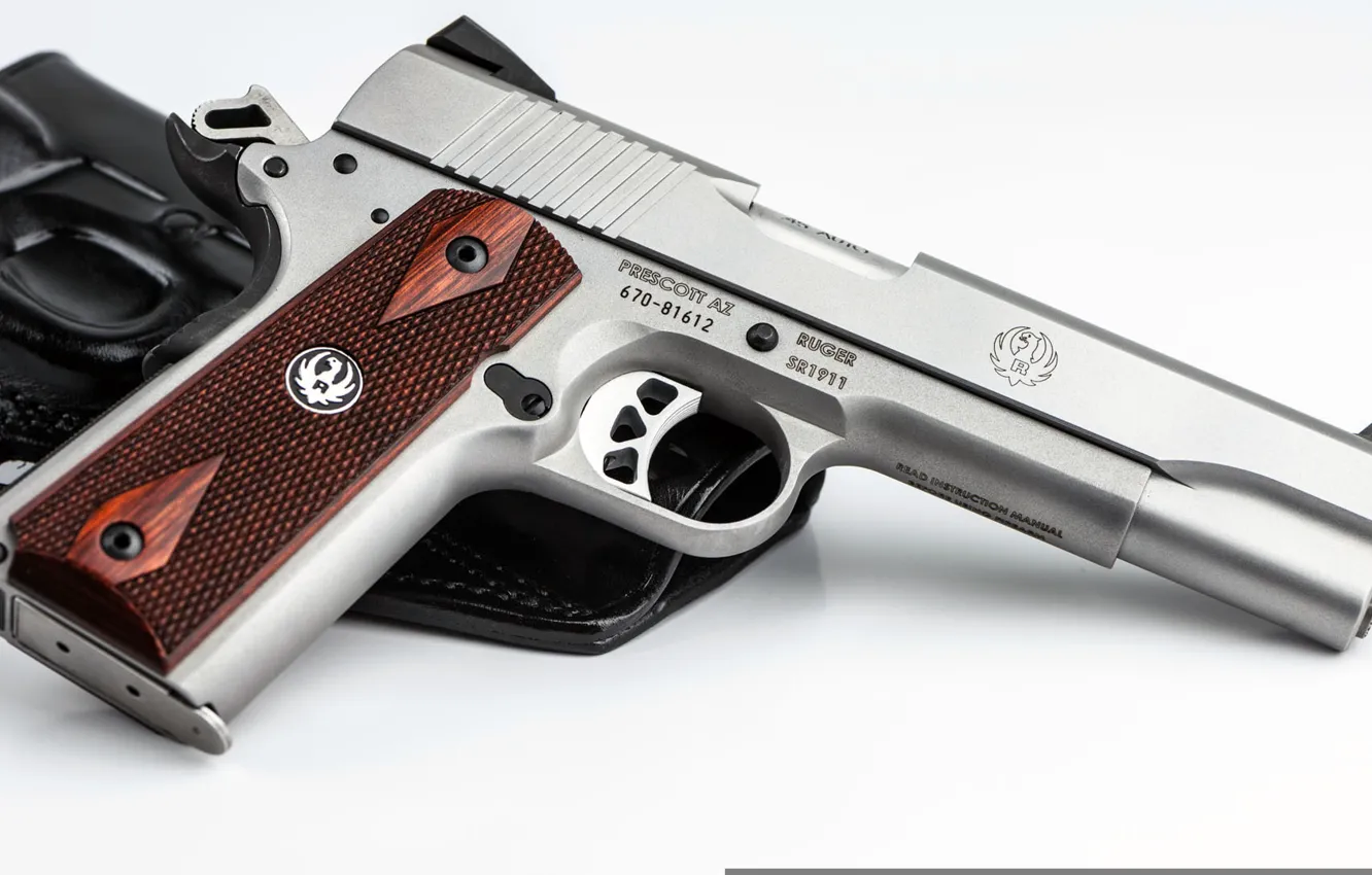 Фото обои пистолет, pistol, United States, кобура, Ruger, semi-automatic, SR1911