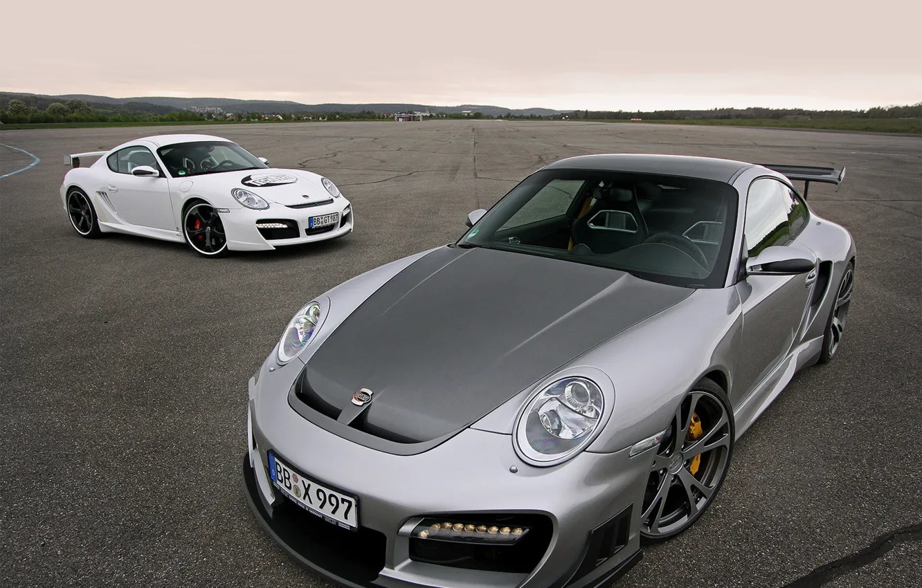 Фото обои асфальт, Porsche